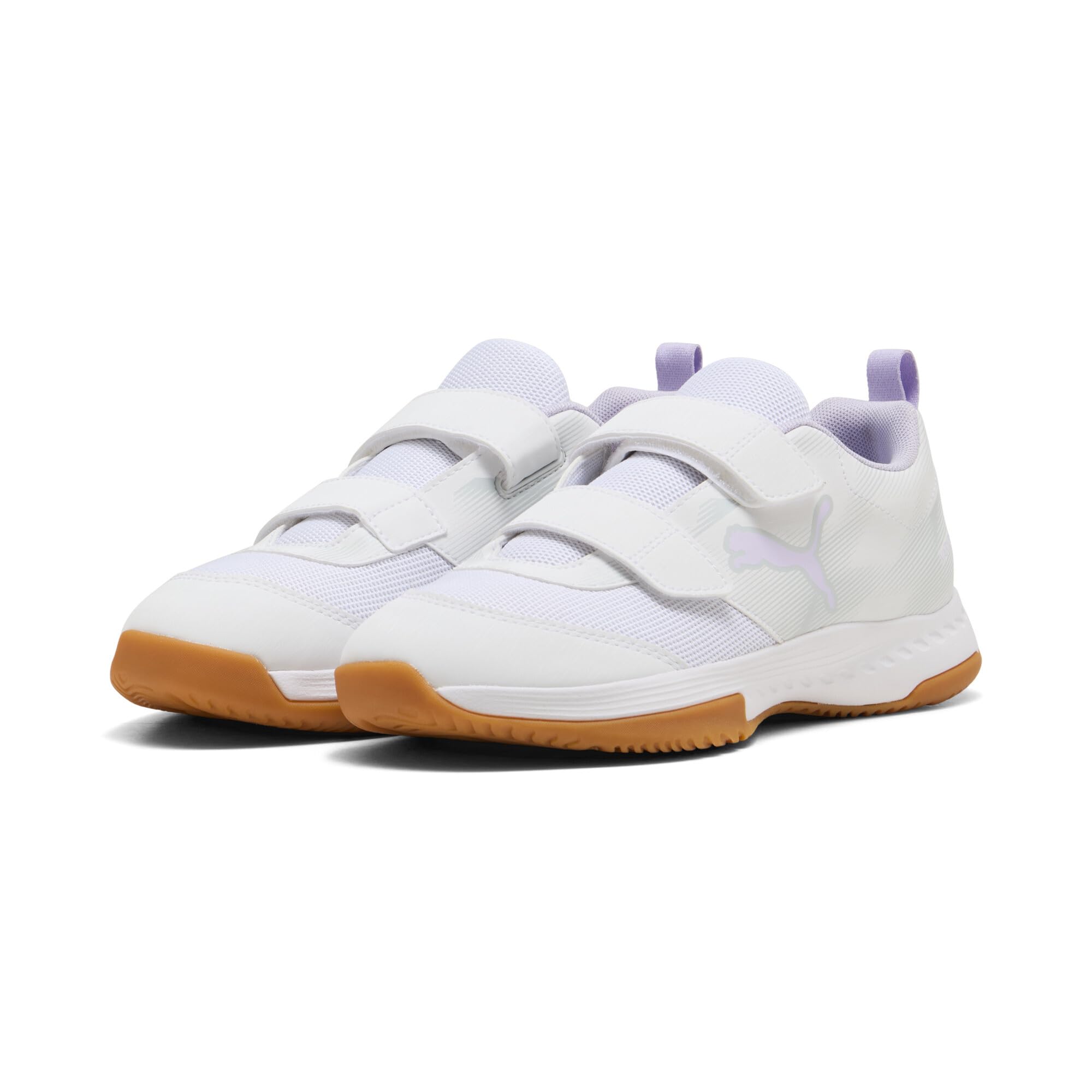 Puma VARION 3 V JR - Tenis de Interior para Interior, Color Blanco y Lavanda Claro, Talla 2
