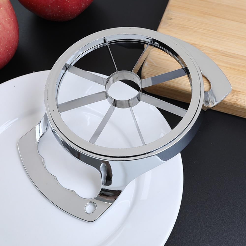 Apple Corer Slicer - 304 Stainless Steel Kitchen Tool for Cutting and Coring Apples, Silver Finish