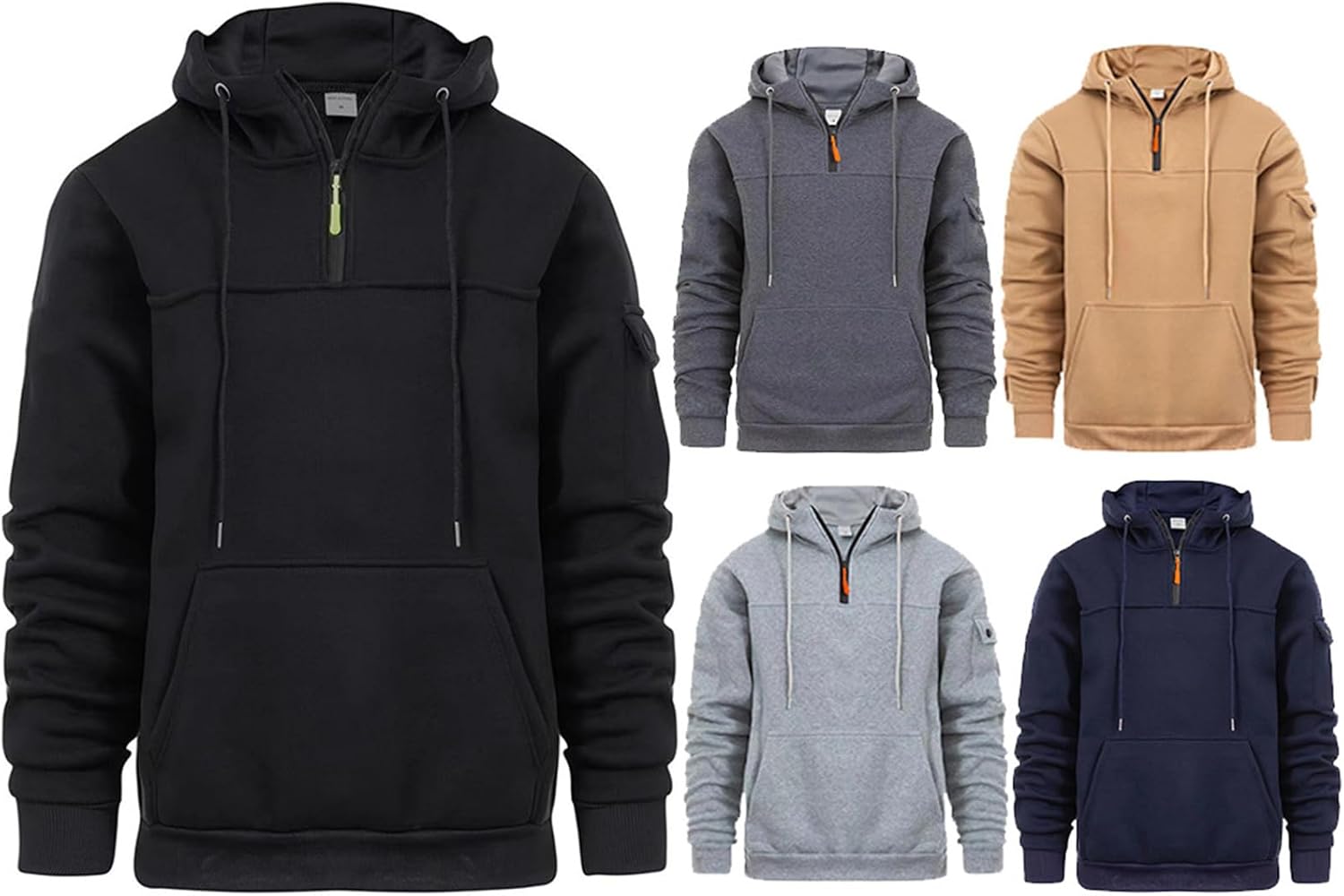 Weighted Hoodie for Anxiety, Men's Hoodies Quarter, Comfort Hoodie for Anxiety, Workout Running Active Vintage Hoodies - Image 6