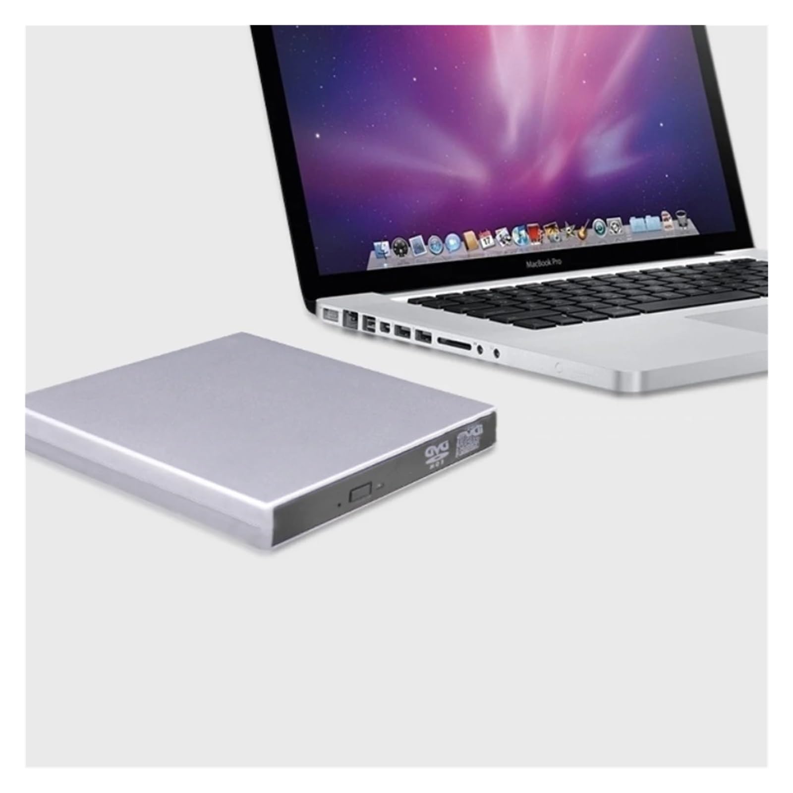Lettore Dvd Lettore di Lettori di unità Ottiche Dvd Esterne USB 2.0 Portatili con unità Ottica CD Dvd Esterna Universale(Silver)