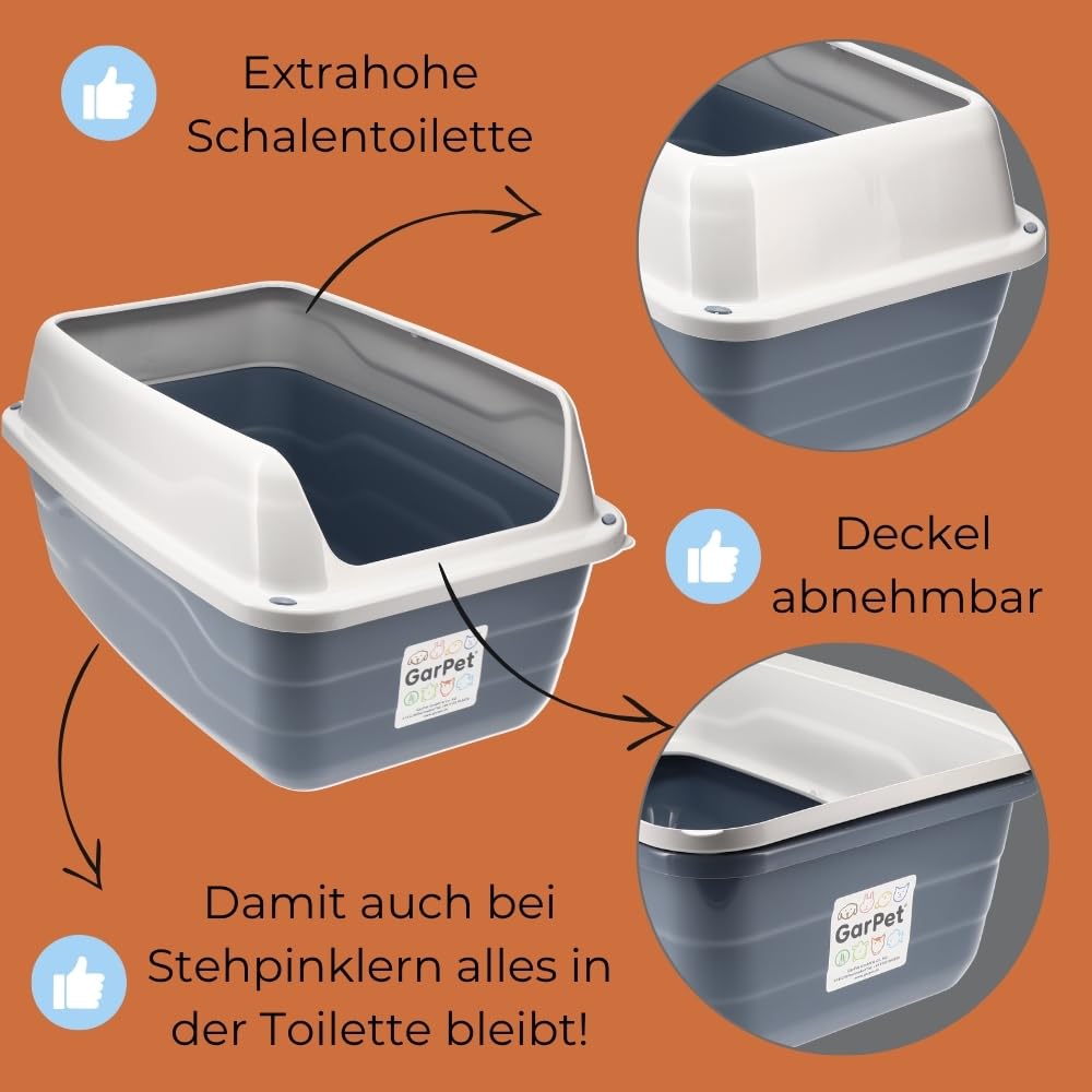 Katzentoilette 40x30x19cm - Edelstahl Katzenklo Mit Hohem Rand Ohne Deckel