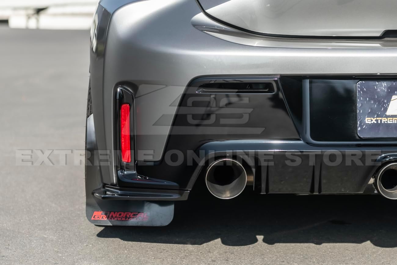 Replacement For 2023-Present Toyota E210 GR Corolla Models | GR Style Rear Bumper Apron Lip Splitter Side Spat (ABS Plastic - Painted Glossy Black)