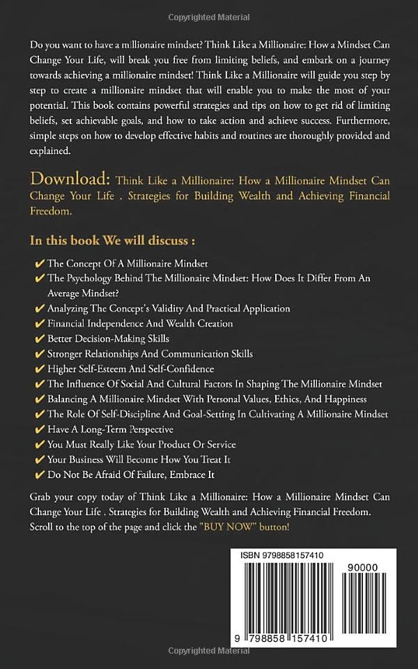Miniatura 2 de Think Like a Millionaire How a Millionaire Mindset Can Change Your Life . Strategies for Building Wealth and Achieving Financial Freedom (The Wealth