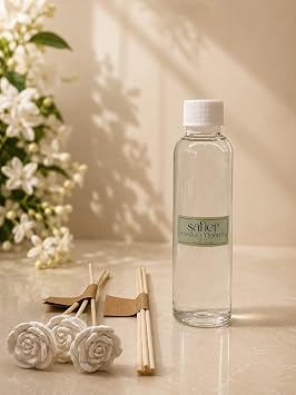 Anadolu Yasemini  ubuklu Oda Kokusu Yedek Kit Refill 150 ml   4 Adet Bambu  ubuk & 3 Adet Seramik Ta   i ek Hediyeli