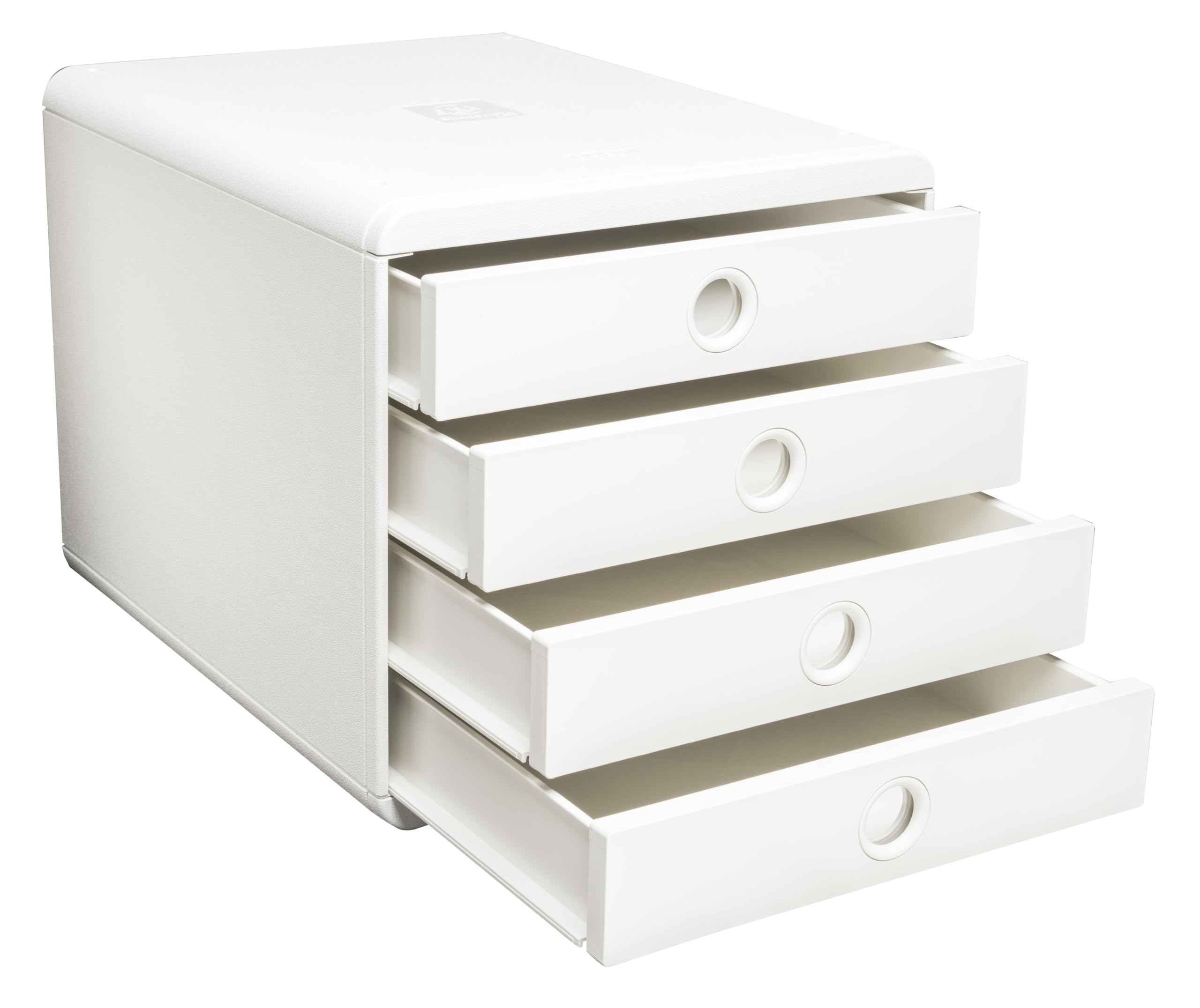 Exacompta - Ref. 314313D - POP-BOX Autentic - Base con 4 cassetti per documenti A4 - Dimensioni esterne: profondità 34,7 x larghezza 27,8 x altezza 26,7 cm - bianco
