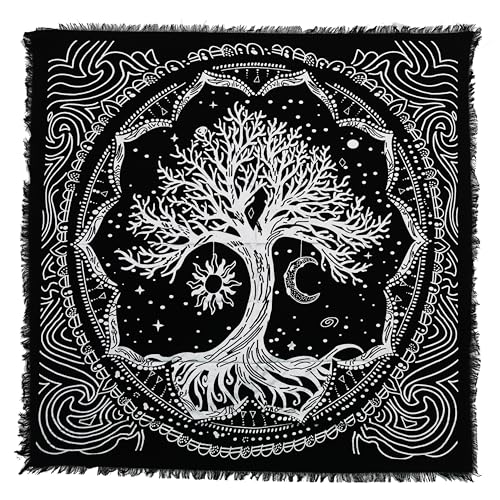 INDIAN CONSIGNERS Tree of Life, nappe/tapisserie rituelle, coton carré