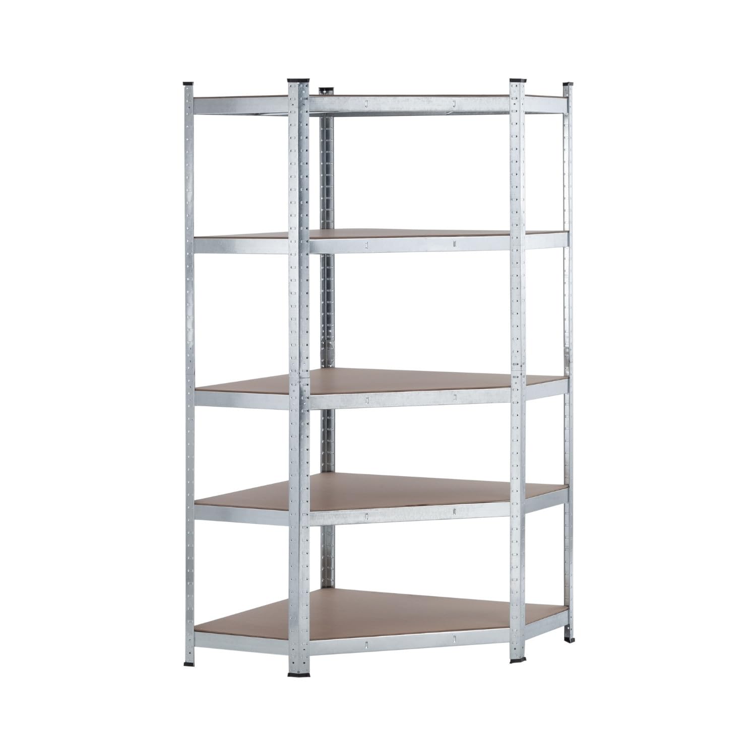 THINIA HOME - Estantería Esquinera Modular Gris 5 Baldas Ajustables 180x90x40x70,5cm 875Kg