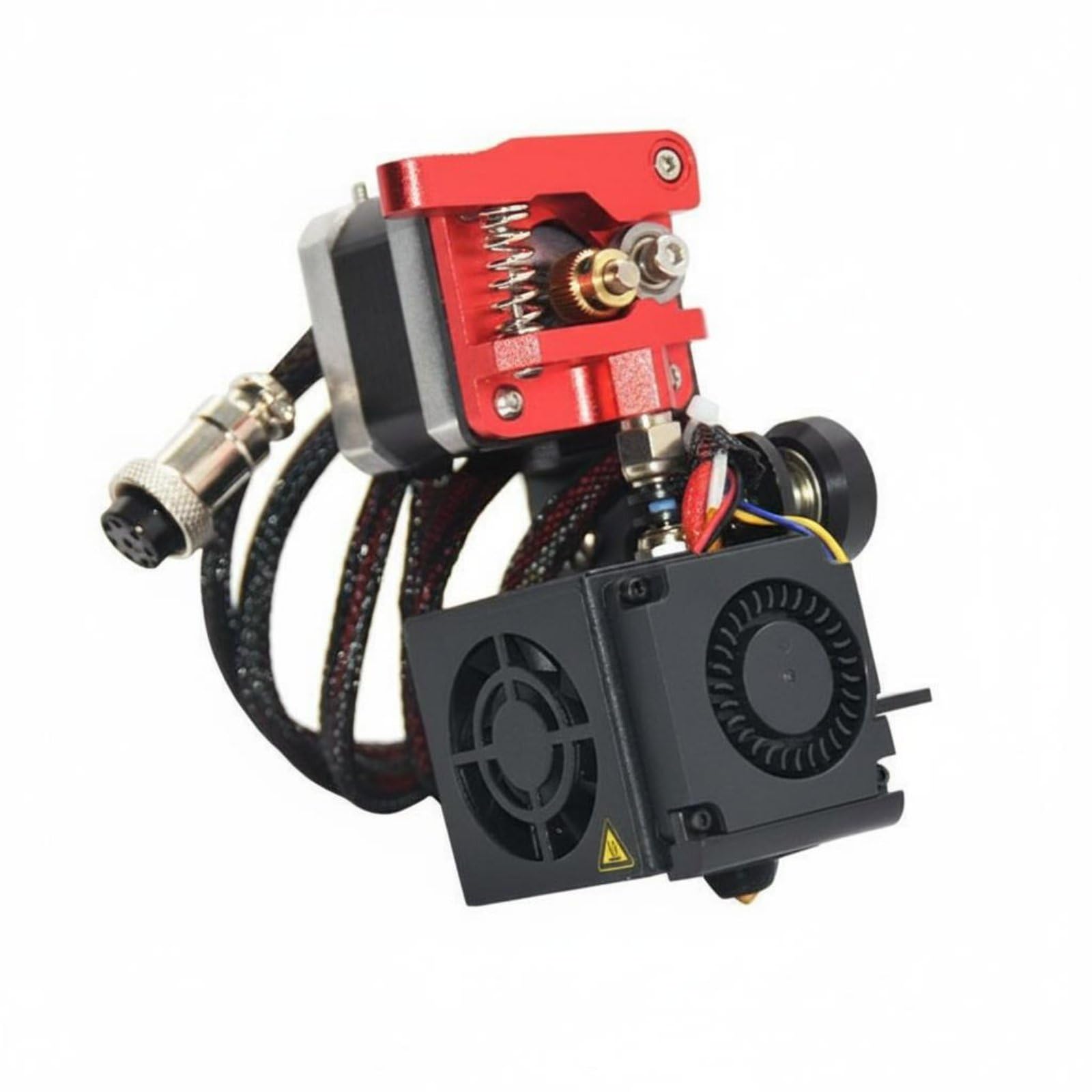 3D Printer Upgrade Estrusore Modulo Alimentatore Filamento Doppio Ingranaggio Unità Hotend Assemblaggio Ridisegnato Struttura in Alluminio Antiusura, Spina Aviazione 12V