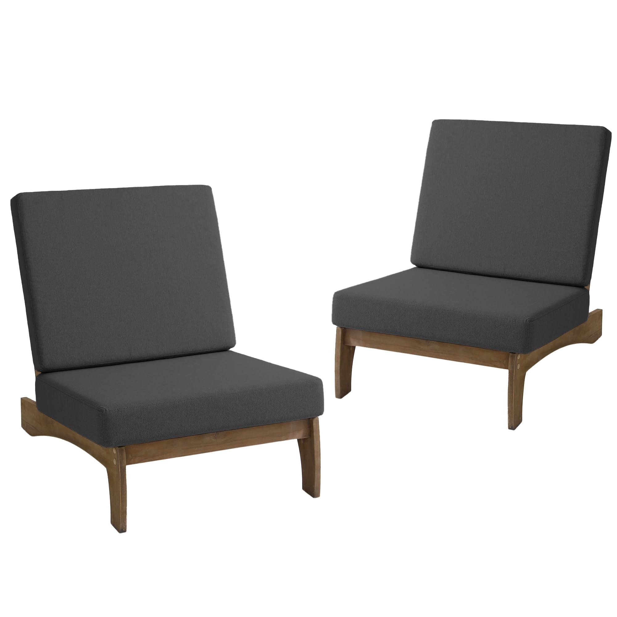 Pia Ricoo Patio Chairs Set of 2, Teak Wood Patio Outdoor Furniture Set