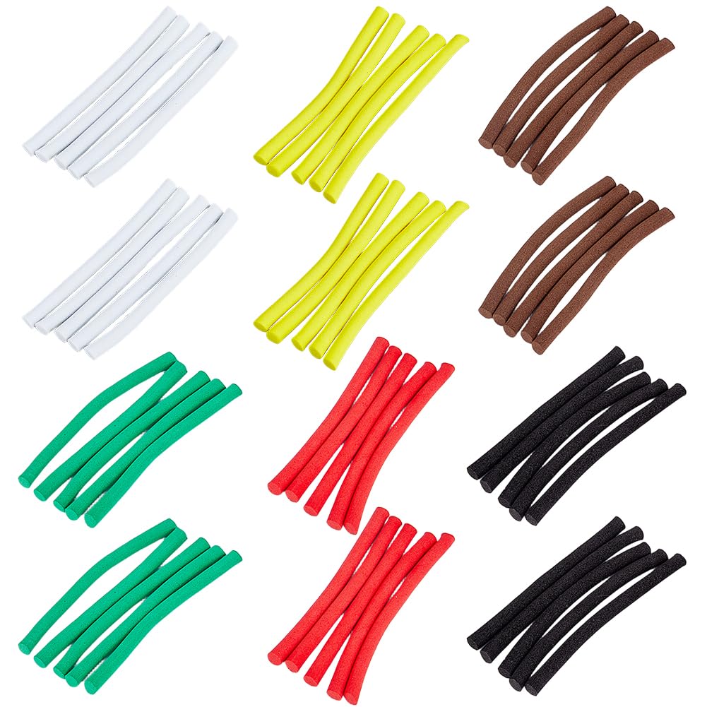 SUPERFINDINGS 60Pcs 6 Colors Fly Tying Foam 3mm Diameter Parachute Post Foam Cylinders Fishing Floating for DIY Fly Tying Materials Crafting Fishing Floats,52mm Long