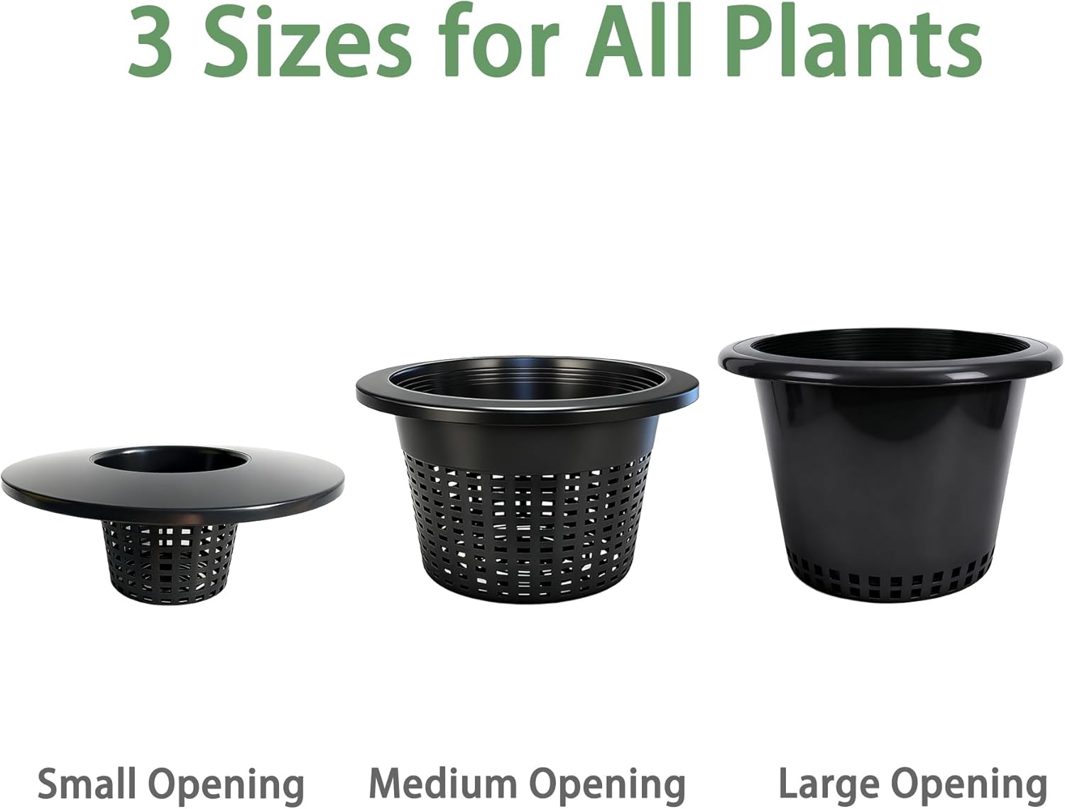 6 Inch Net Pots with Wide Lids for 3.5 and 5 Gallon Buckets 5 Pack Hydroponic Net Cups