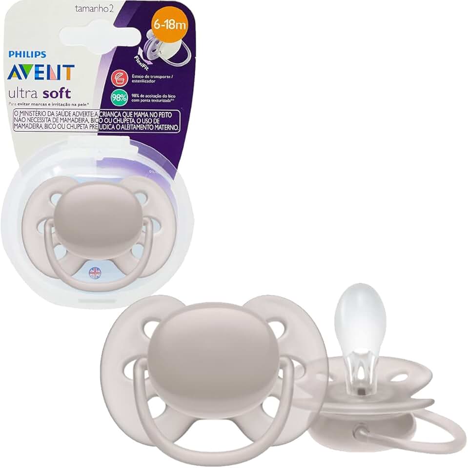Chupeta Ultra Soft Uniatária Seda Bege 6-18M Philips Avent