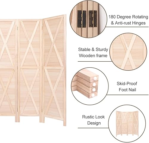 Miniatura 3 de Divisor de habitación, pantallas de privacidad plegables con doble bisagra, separadores de habitación y pantallas de privacidad plegables, divisor