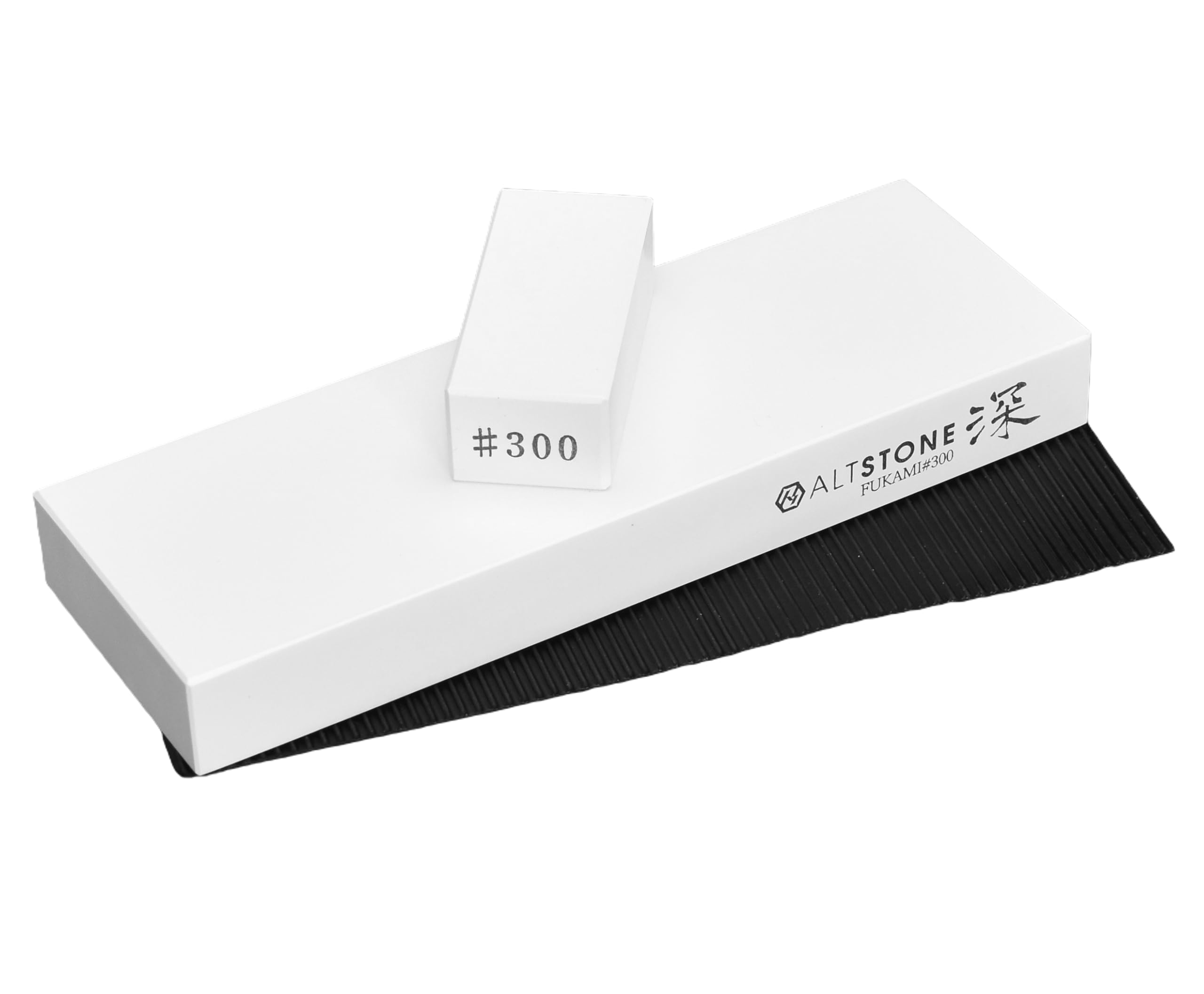 ALTSTONE Whetstone "Deep FUKAMI" [Rough Grinding] [Clean Easy Compact Size] Rough Whetstone No. 300 Ceramic Whetstone [Nagura Anti-Slip Mat Included] For Knives, Made in Japan (Rough Whetstone #300) :