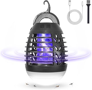 MOSSNADR Insektenvernichter Elektrisch Mückenlampe,UV Fliegenfalle,USB Aufladbar Mückenschutz mit Aufhängehaken,IPX6 Wasserdicht Mückenfalle Insektenfänger,Mückenlampe Camping für Garten Innen Außen