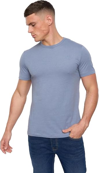 FCUK Mens Stack T-Shirt L Light Blue Melange