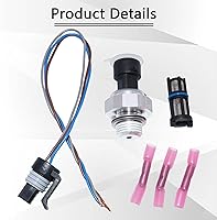 Vista 3 de Interruptor del sensor de presión de aceite del motor con filtro de pantalla y enchufe D1846A compatible con Chevrolet Chevy Silverado GMC Sierra