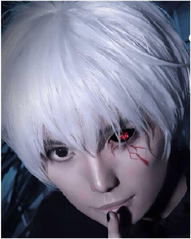 KiyaCos Anime Silver White Adult Cosplay Wig Synthetic Party Hair Anime Comic...