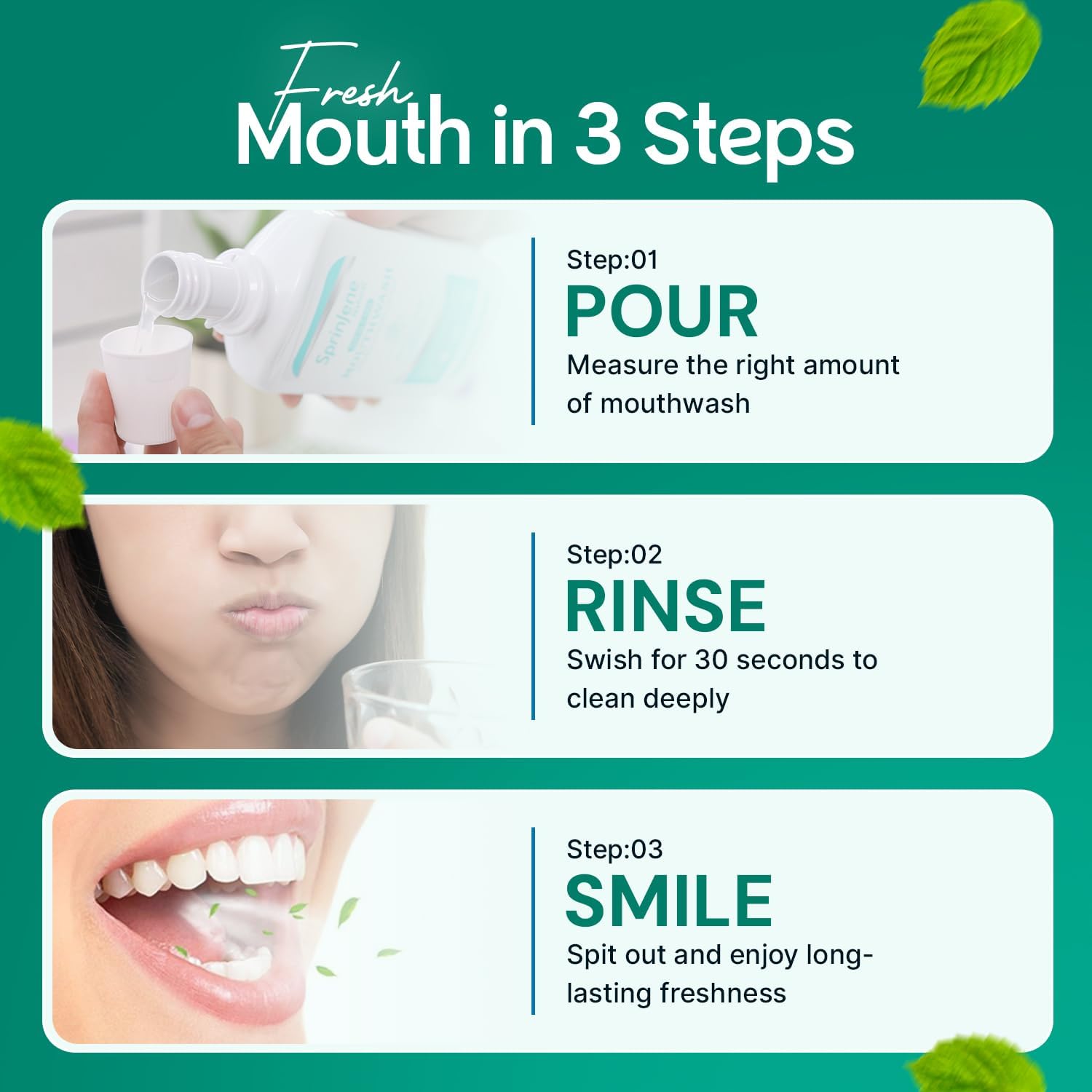 SprinJene Alcohol Free Mouthwash with Xylitol – Fluoride Free Natural Mouthwash for Dry Mouth, Whitening & Fresh Breath – Patented Black Seed Oil & Zinc Formula – Vegan & Made in The USA (2 Pack) - Image 5