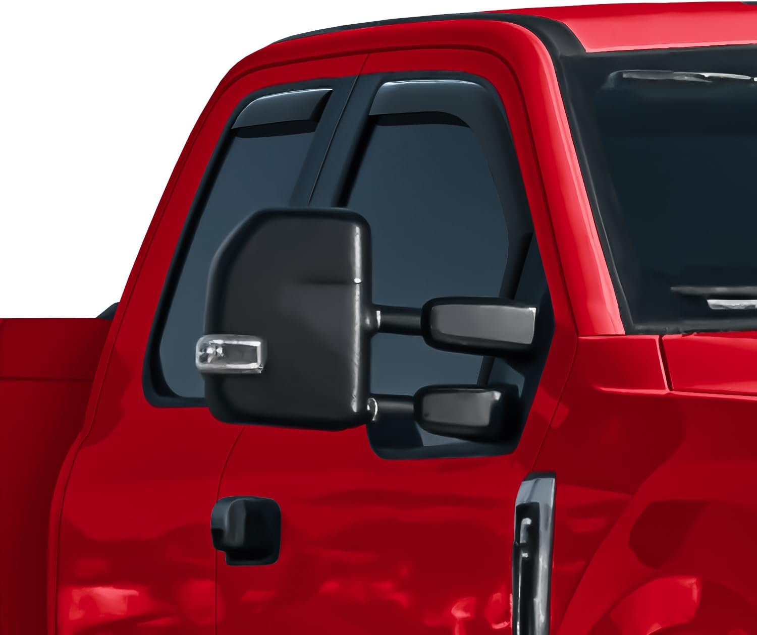 Voron Glass in-Channel Extra Durable Rain Guards for Ford F250 to F550 Super Duty 2017-2022 SuperCab, Window Deflectors, Vent Window Visors, 4 Pieces - 200595