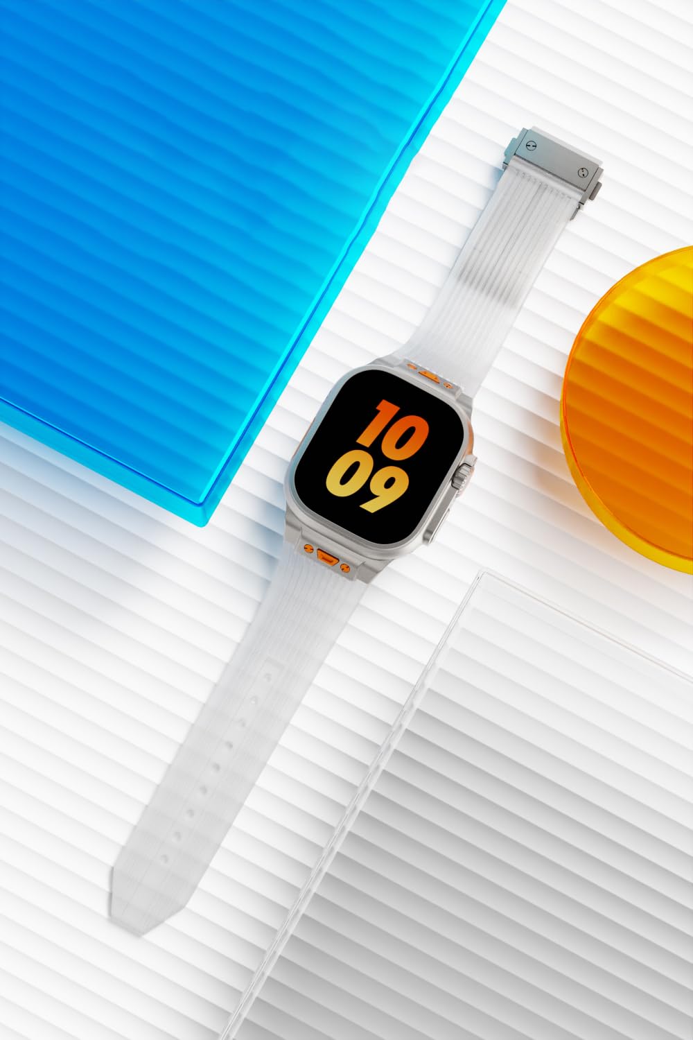 Silicona Correa,Compatible con Apple Watch Ultra 2 49mm 45mm 44mm 42mm Correas de Silicona Transparente para iWatch Ultra Series 9 8 7 6 5 4 3 2 1 SE(se2)