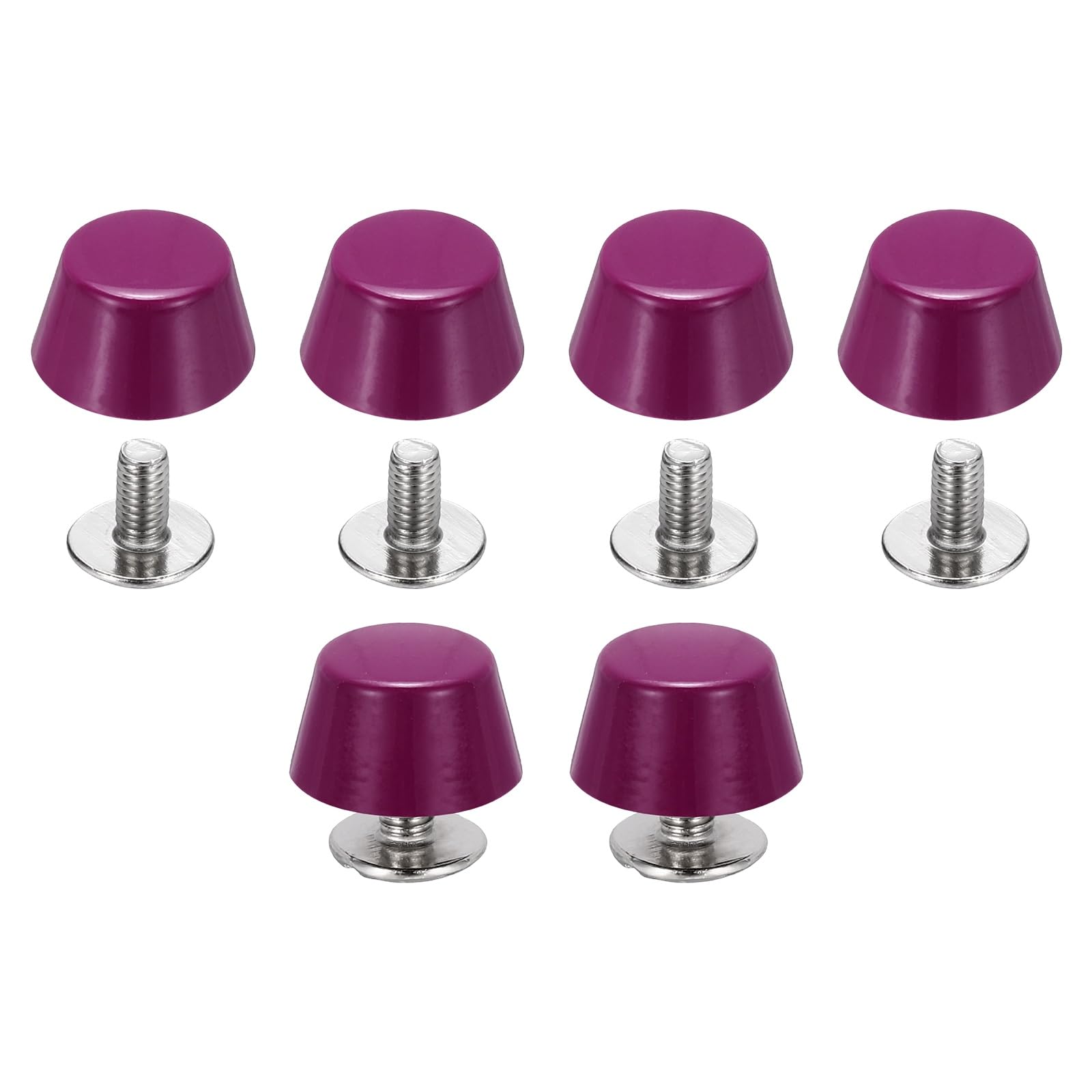 sourcing map 10 Sets Rivets Stud Handbag Purse Feet 12mm / 1/2" Screw Back Spikes Nailhead Flat Head Stud Rivet Buckle Leathercraft for Leather DIY Collar Belt Bag Totes, Purple