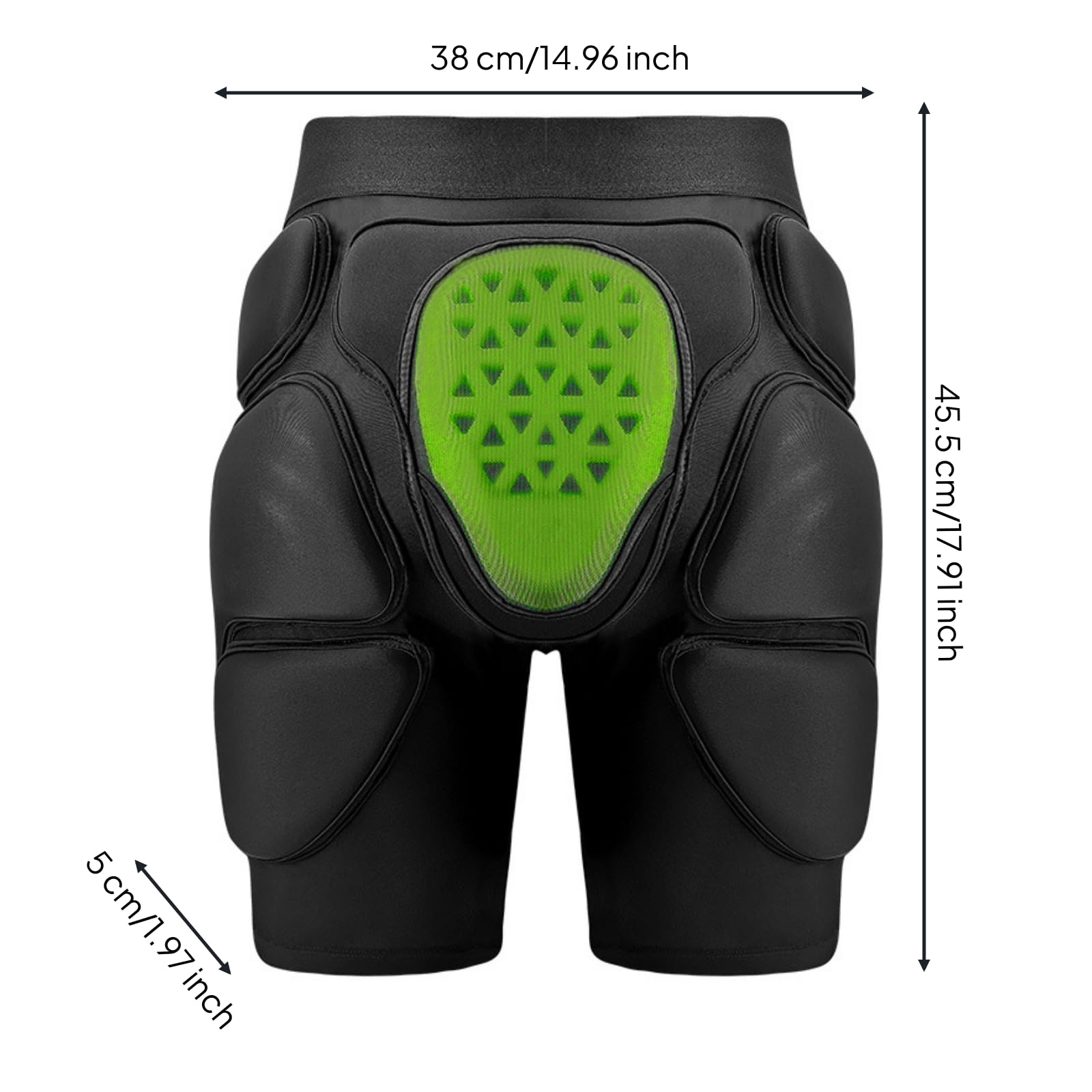 Harilla Protector de Cadera Adulto Pantalones Cortos Acolchados Guardia de Cadera Compresión Absorbente de Impactos Cinturilla Elástica Transpirable Adecuado , Negro-Modelo De Temperatura Normal , XL