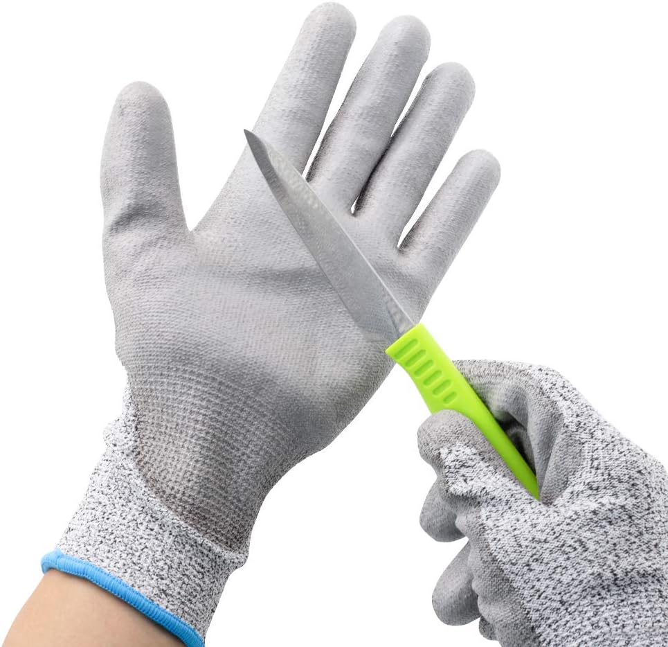 Knife Proof Cut Resistant Gloves, Anti Cutting Stainless Steel Wire Mesh, High Performance Level 5 Protection, Safety Work Lightweight, for Hand Protection Cut, Kitchen, Cook, Yard and Outdoor(1 Pair)