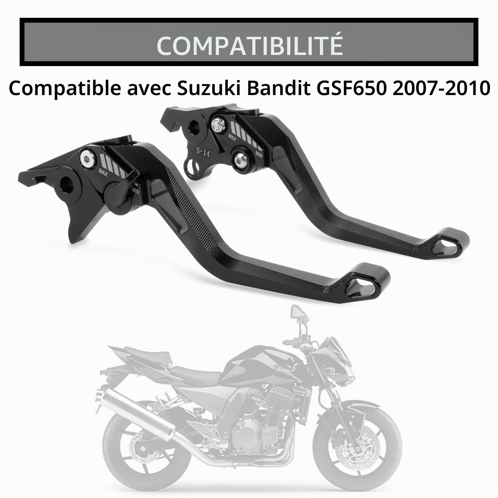 PSLER Levier d'Embrayage Frein compatible Suzuki Bandit 650 2007-2010