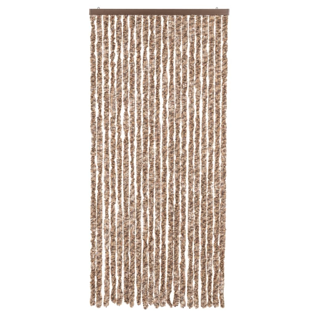 Generico Tenda Antimosche Beige e Marrone Scuro 90x220 cm in Ciniglia,Beige,2.15kg,377321