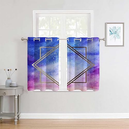 Miniatura 3 de Boho Curtains Blackout Marble Texture Printed Geometric Door Curtains Cortinas para Ventanas De Cuarto 72Inch Width by 85Inch Length,2 Panels