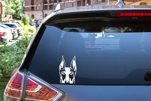 Miniatura 4 de WIRESTER Adhesivo decorativo de vinilo transparente de 6 pulgadas para ventana de coche (o cualquier superficie plana), diseño de perro Doberman