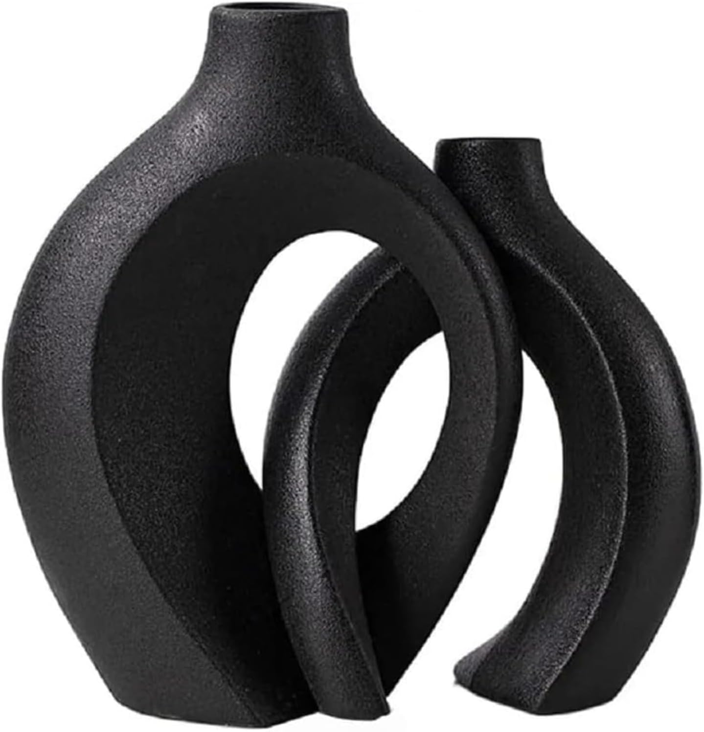 中空北欧モダンセラミック花瓶 2 個セット モダンな家の装飾用、モダンなボヘミアン中空花瓶 リビングルームの本棚用 - AliExpress シンプルセラミック花瓶 2 個セット 北欧・和風デザイン おしゃれ 屋内装飾用 リビング・ベッドルーム・オフィス・ダイニングテーブル