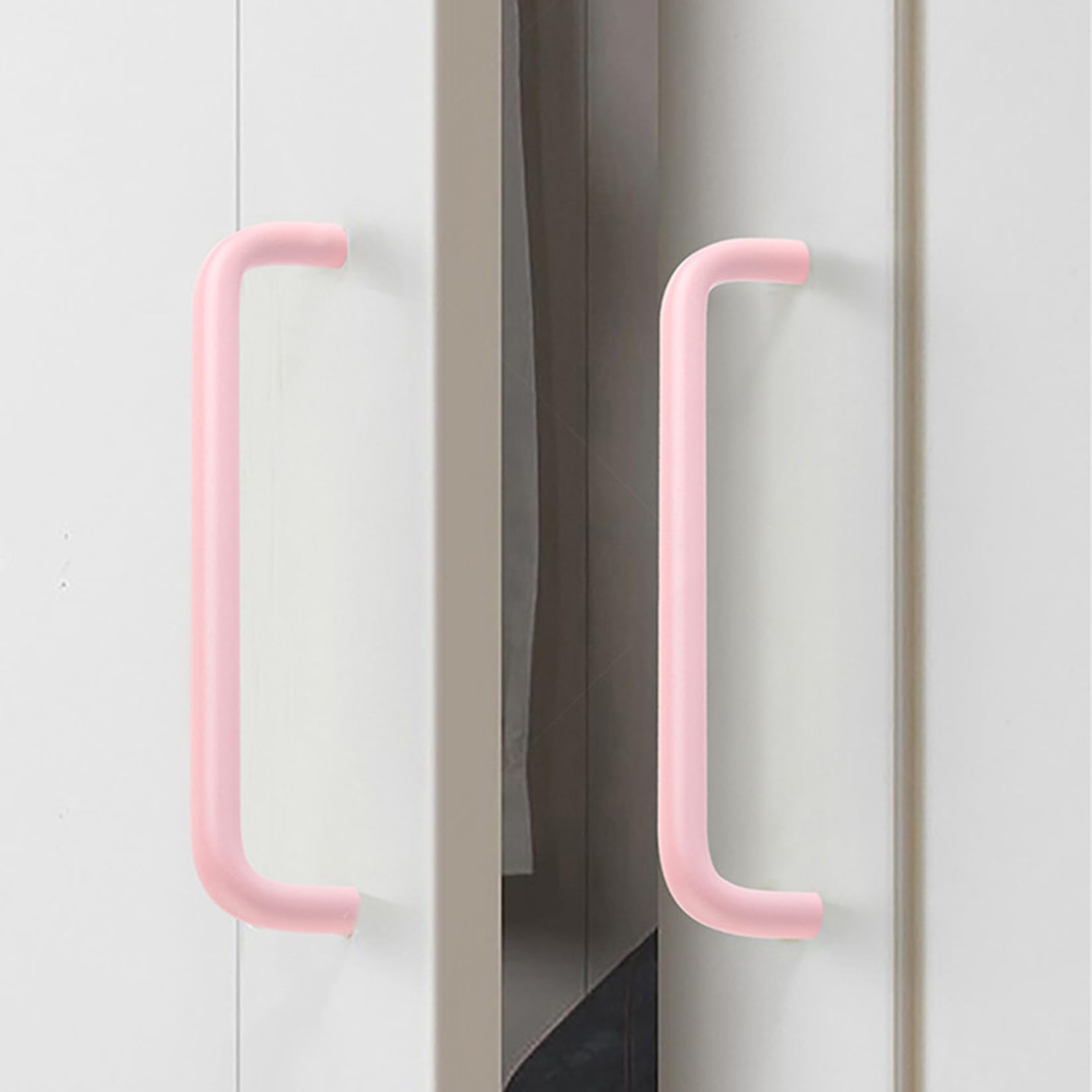 Cabinet Handles, 2 Packs Children's Room Handles Cabinet Bow Door Knob Kitchen Colourful Cupboard Handles,Drawer Pulls,Aluminum Alloy Profile for Wardrobe,Dresser,Bathroom(Pink,Hole Pitch 192mm)