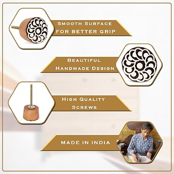 Hashcart Wood Knobs for Cabinets and Drawers - Wooden Dresser Knobs - Boho Wooden Knobs - Boho Drawer Knobs and Pull [12 Pack]