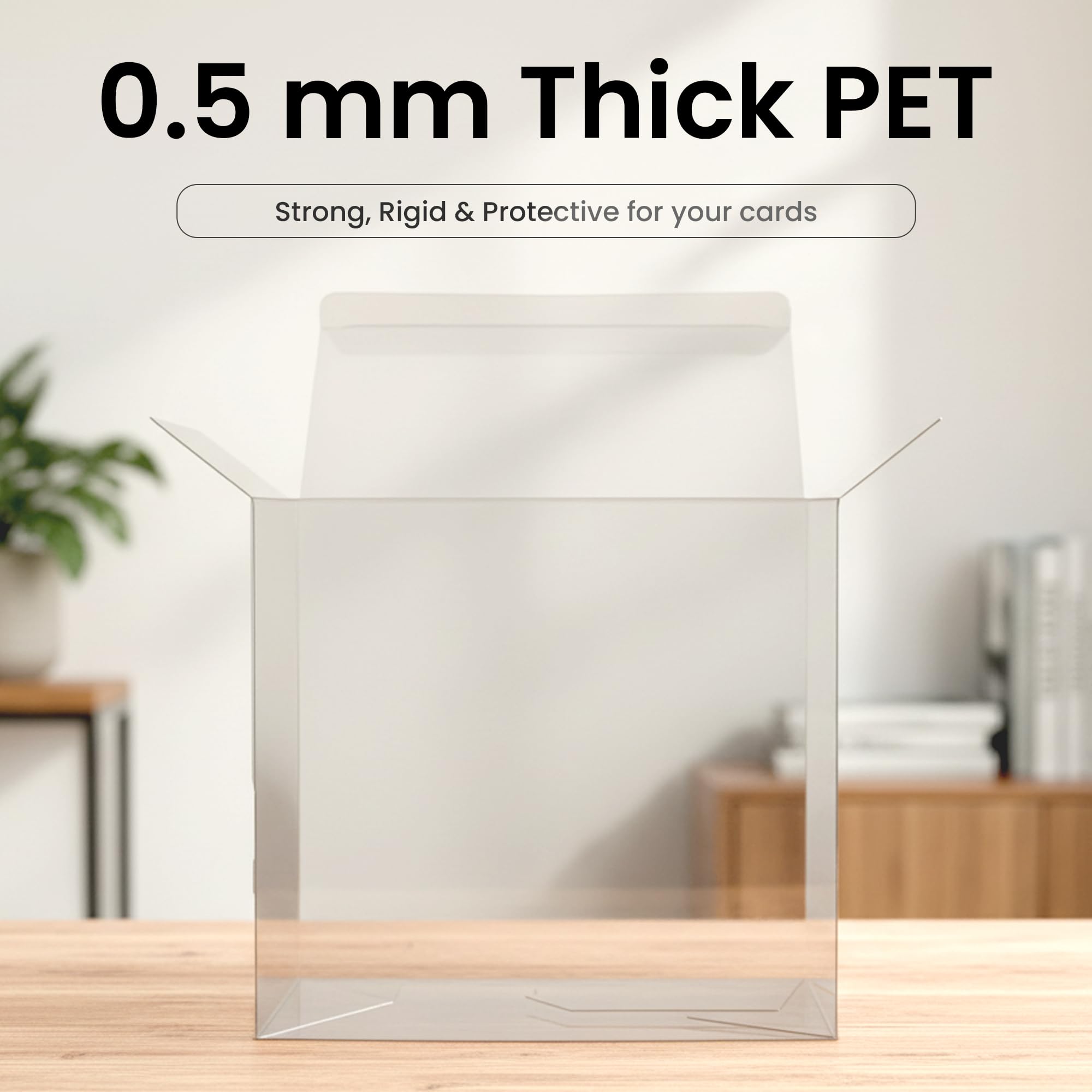 Custodia protettiva trasparente in plastica PET, per imballaggi originali sigillati, spessore 0,5 mm (5,39 × 4,88 × 7,88 cm) (confezione da 70)