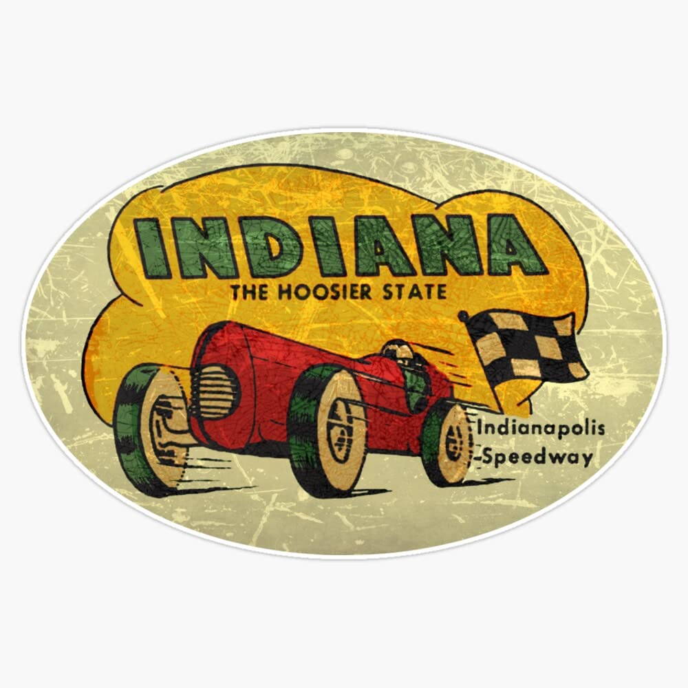 Indianapolis Indiana vintage decal Sticker Bumper Sticker Vinyl Decal 5"