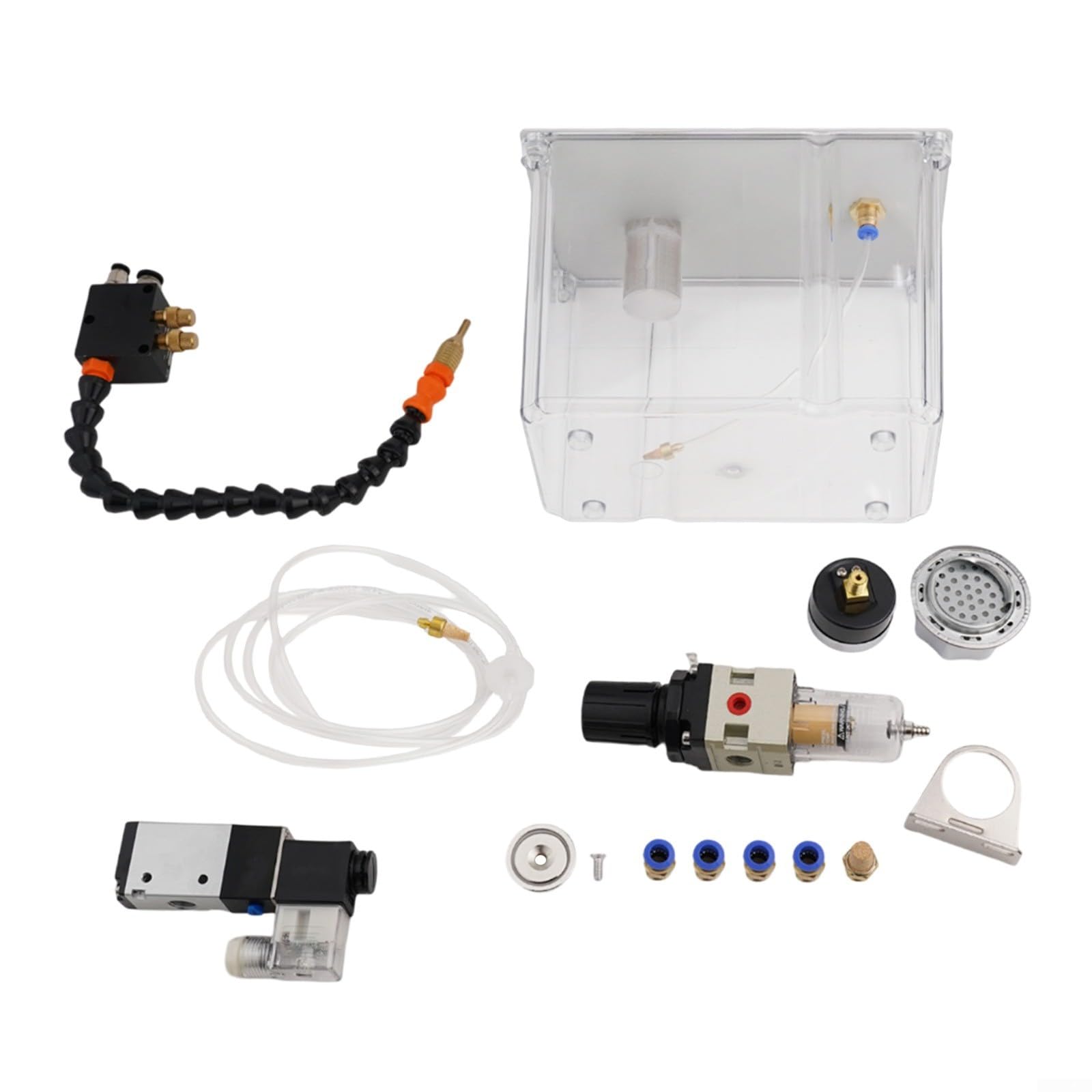 Sistema de pulverización de lubricante refrigerante de 3 litros con válvula magnética, bomba dosificadora de aceite para máquinas herramientas, ajustable 2,5-575 ml min, depósito de 150 mm