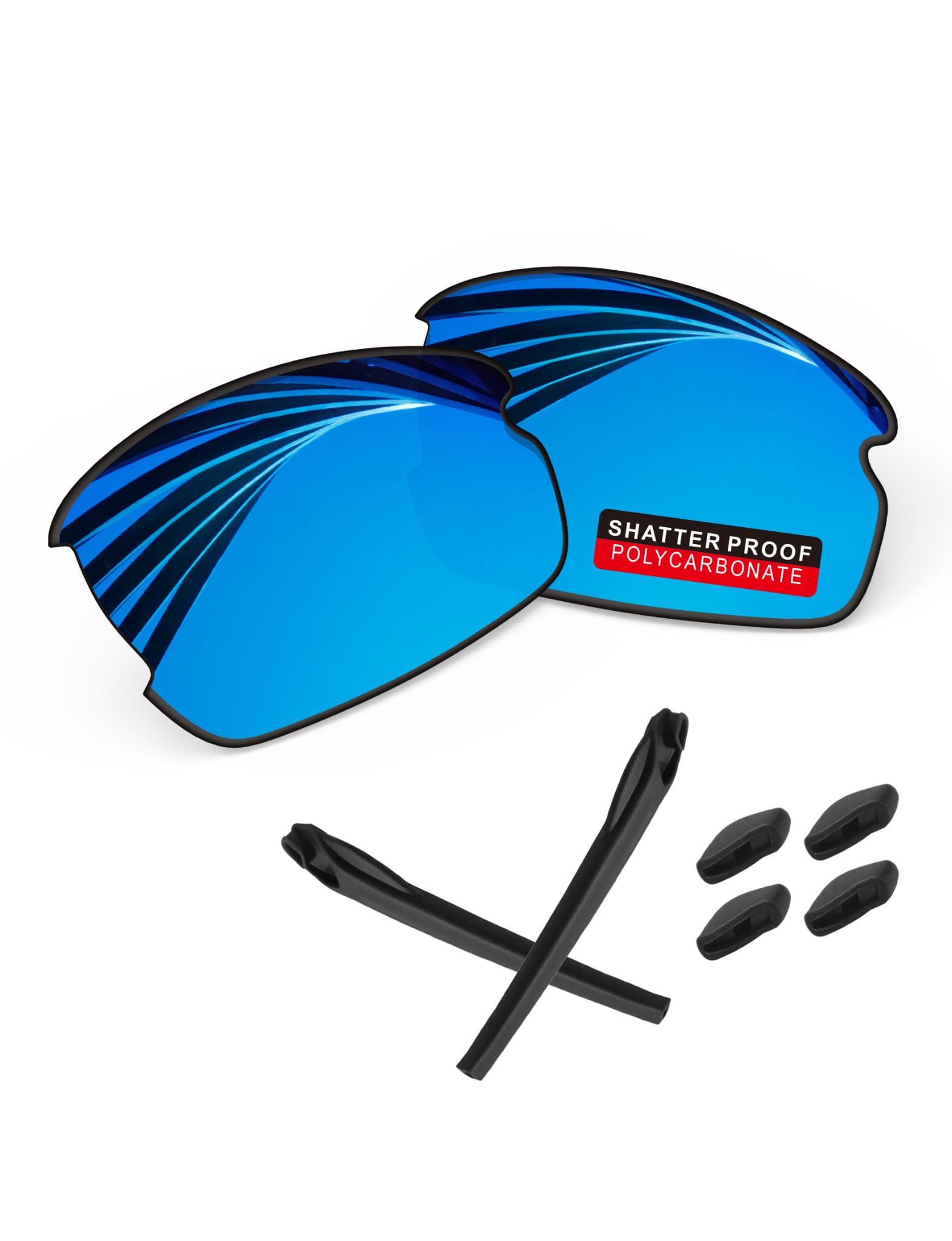 PRO+ Polycarbonate Replacement Lenses &amp; Rubber Kits for Oakley Flak 2.0 Series Sunglass