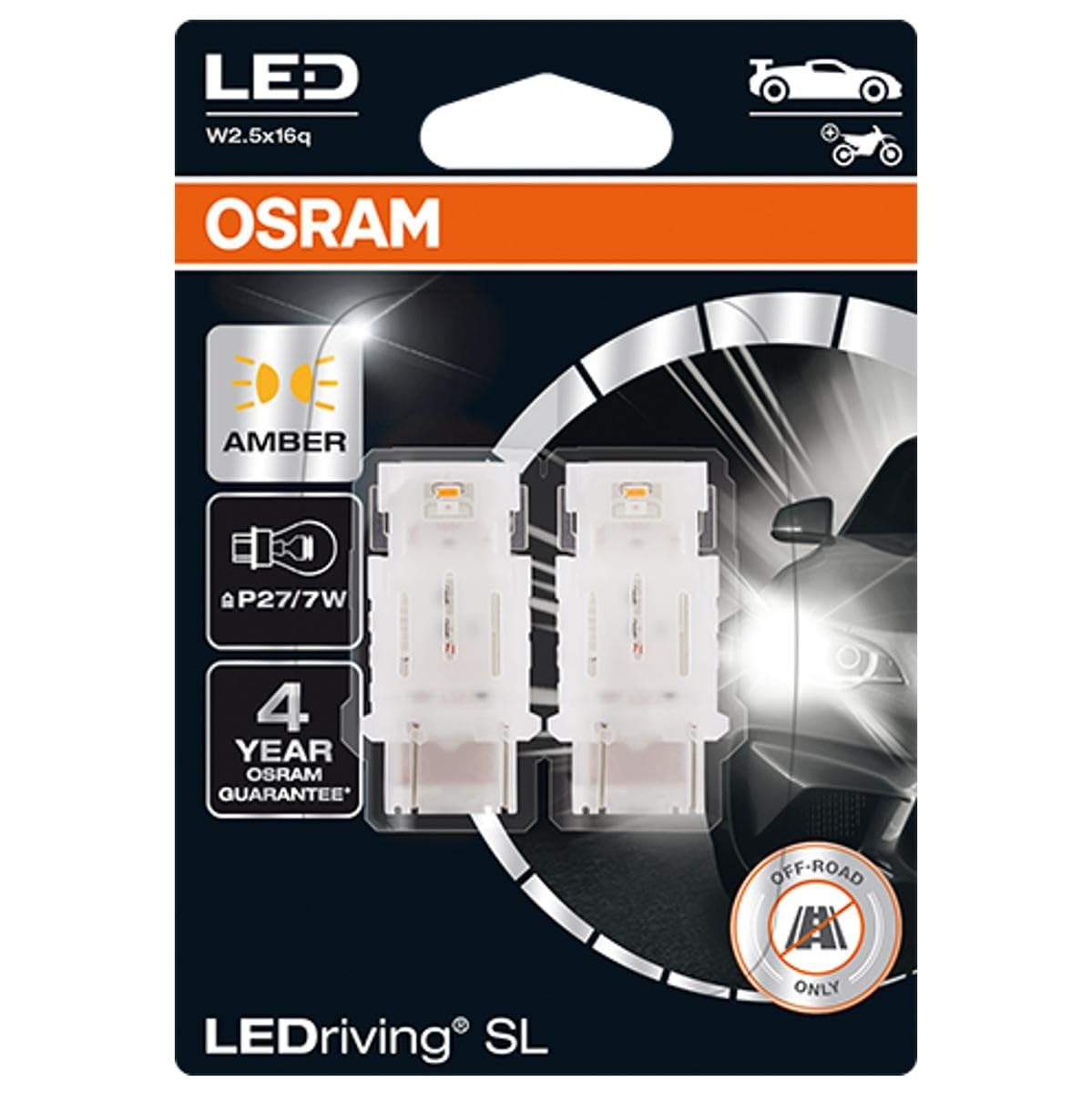 OSRAM LEDriving® SL, ≜ P27 / 7W, blanco 6000K, lámparas de señalización LED, solo uso todoterreno, no ECE, blister doble — view 16