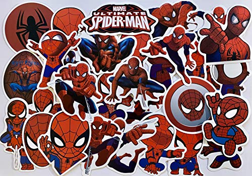 Spiderman Autocollant Lot Graffiti Autocollant Homme Araignée Stickers pour Ordinateur Portable Planche à Roulettes Bagages Autocollant Graffiti Patches Autocollants en Vrac (35 PCS)