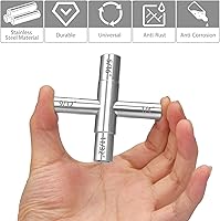 Vista 2 de Juego de 2 piezas de llaves sillcock de 4 vías, 1/4", 9/32", 5/16", 11/32, llave de agua de acero para llave de biberon de manguera, llave