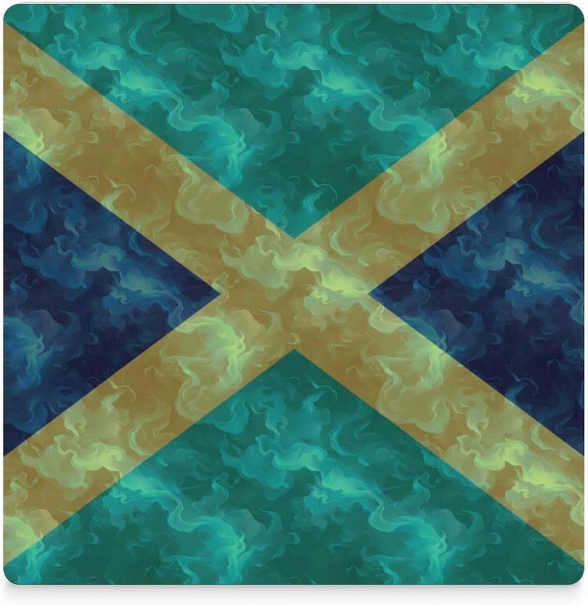 Jamaica Flag Coaster for Drinks Square Ceramic Table Coasters Stone Mat Crafts 6PCS Home Kitchen Decor