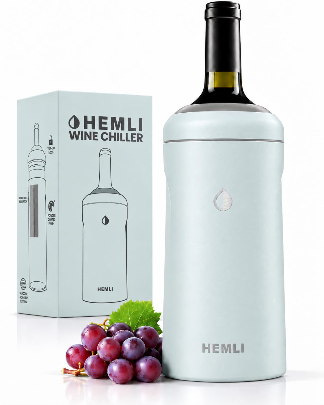Wine Bottle Chiller Insulator Sleeve, Keeps Wine and Champagne Cold for 12 Hours, Vacuum Insulated Wine Bottle Cooler