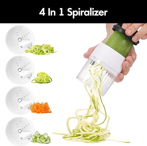 Miniatura 3 de Cambom Mandoline Slicer - Cortador de verduras en espiralizador con contenedor de 2 L para papas, tomates, pepinos, zanahorias con 6 cuchillas