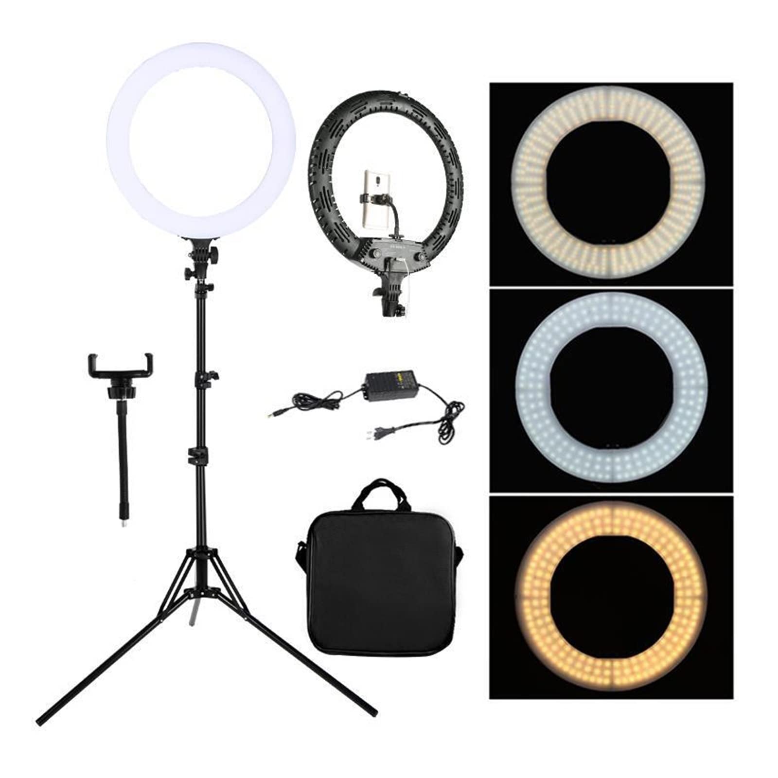18-calowa lampa pierścieniowa LED ze statywem Możliwość przyciemniania oświetlenia fotograficznego Studio wideo do makijażu na żywo