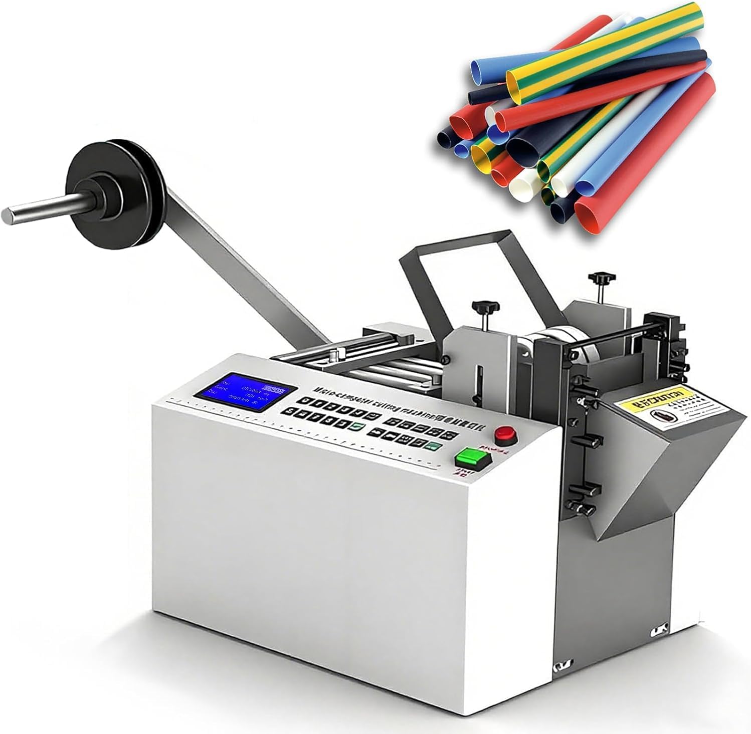 Auto Heat-Shrink Tube Cutter Machine, 300W PVC PE Cable Pipe Tube Cutting Machine with Micro Computer Control, Cutting Width 0-180 mm, Cutting Accuracy 0.1 mm (180mm)