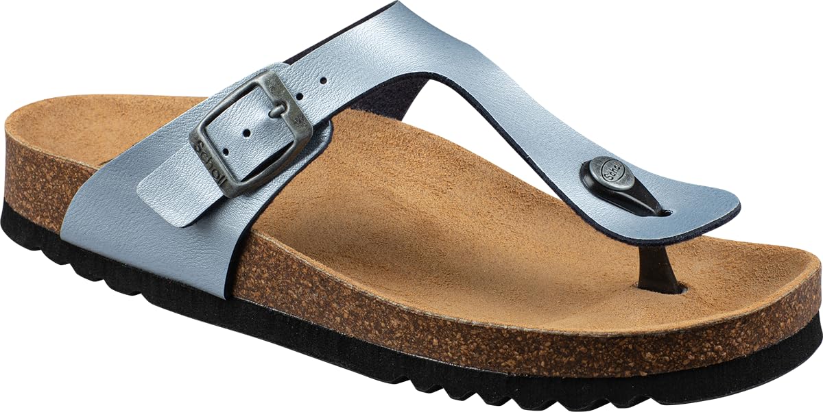 Scholl Women's Nicole Sandal, Blue Metallic, 5 UK