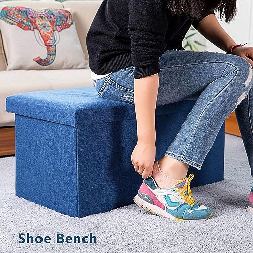 Banc à Chaussures Rectangulaire en Lin avec Finitions Soignées - 3