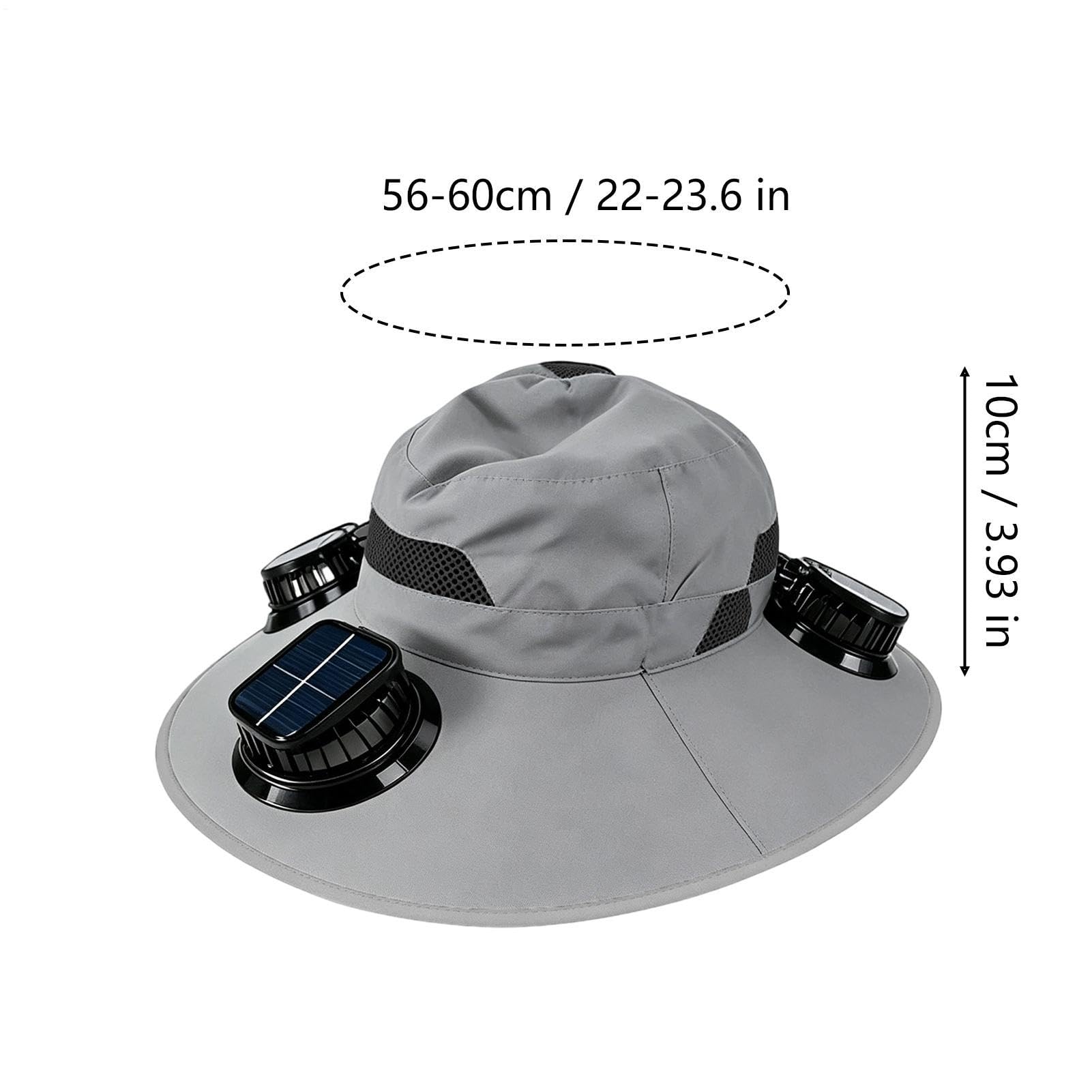 Sombrero Con Ventiladores Energía Solar - Visera De Ala Ancha Ajustable Personal Recargable | Sombrero De Ventilador De Energía Solar Para Pesca, Playa Al Aire Libre, Camping, Verano, Trabajo, Jardine
